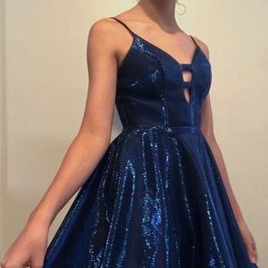 Dillards sparkly blue mini dress